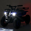 Світлодіодна оптика синього електроквадроцикла HB-ATV1000AS у темряві