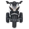 Дитячий трицикл M 5050ELR-1, вигляд спереду, світлодіодна фара та дзеркала заднього виду.
