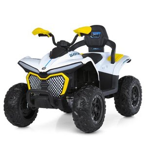 Дитячий квадроцикл Bambi M 6222EBLR-1-6 біло-жовтий &mdash; вигляд три чверті