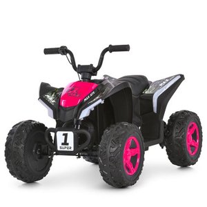 Дитячий чорно-рожевий електроквадроцикл Bambi Racer M 6283EL-8