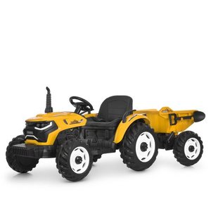 Детский электротрактор M 6260EBLR-6(24V) желтый с прицепом