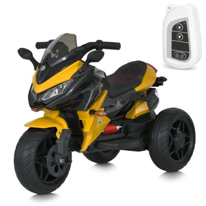 Жовтий дитячий електромотоцикл Bambi M 4274ELR-6 з пультом керування