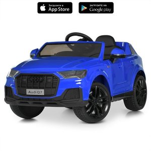 Синій дитячий електромобіль Audi Q7 Bambi M 5796EBLRS-4 лакований