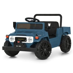 Дитячий електромобіль джип M 6308EBLR-4 синього кольору.