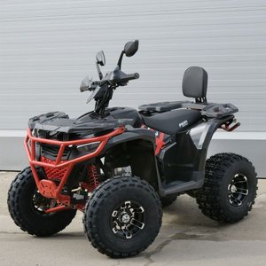 Черно-красный квадроцикл Prof1 AX125-2-3 с зеркалами и красной защитной рамой