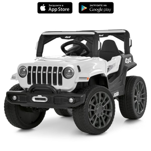 Белый детский электромобиль Bambi M 6357EBLR-1 Jeep Wrangler 4WD