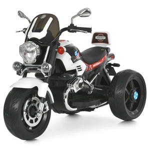 Детский мотоцикл Bambi M 6263EL-1 бело-черный