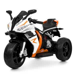 Детский трехколесный электромотоцикл Bambi M 6348EL-1-7 бело-оранжевый
