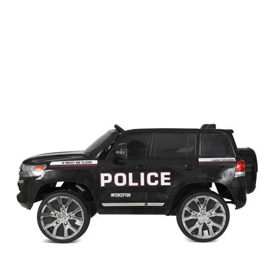 Детская полицейская машина Toyota Land Cruiser, черный матовый корпус