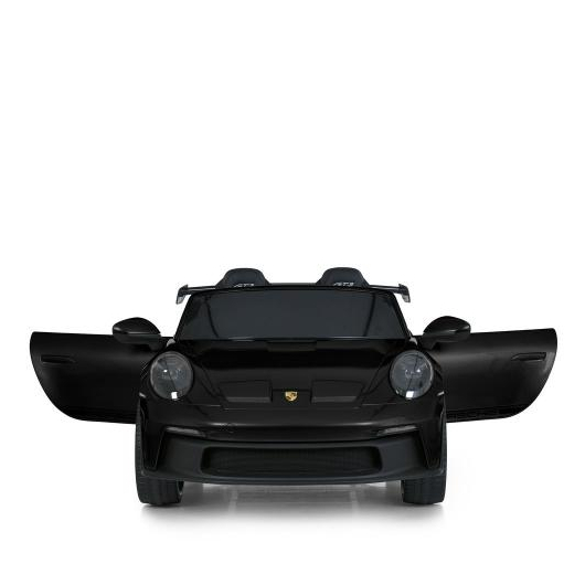 Чорний дитячий автомобіль Bambi M 6111EBLRS-2(24V) — вигляд спереду, двері відчинені