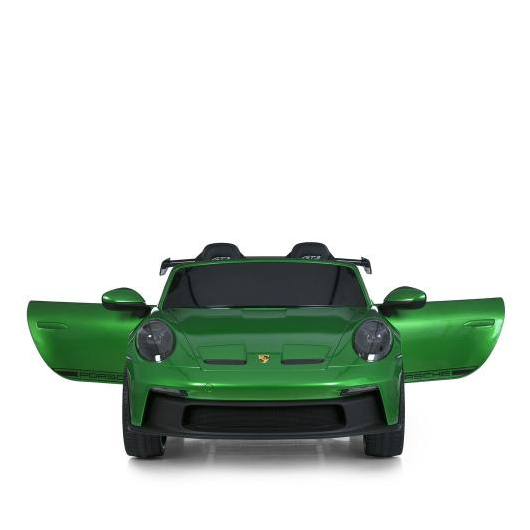 Зелений дитячий автомобіль Bambi M 6111EBLRS-5(24V) — вигляд спереду, двері відчинені