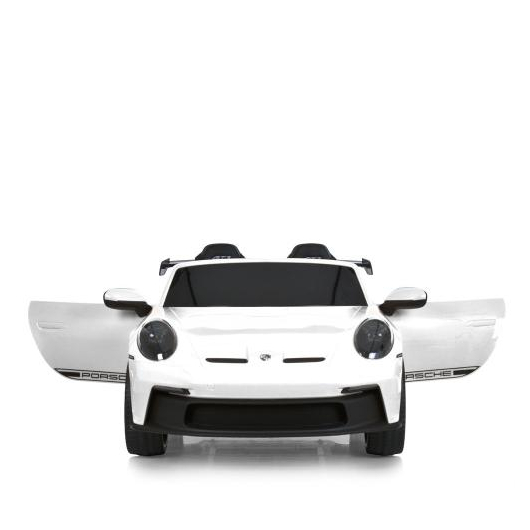 Білий дитячий автомобіль Bambi M 6111EBLR-1(24V) — вигляд спереду, двері відчинені