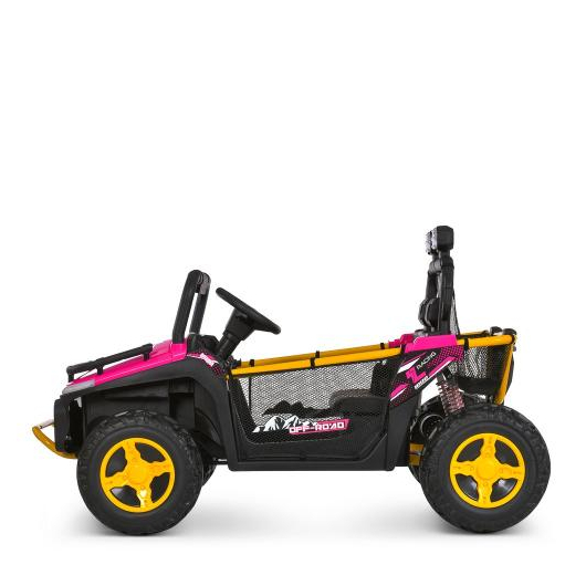 Двухместный розовый багги Bambi Racer M 6282 на мягких EVA колесах