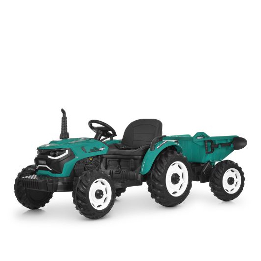 Детский электротрактор M 6260EBLR-5(24V) зеленый с прицепом