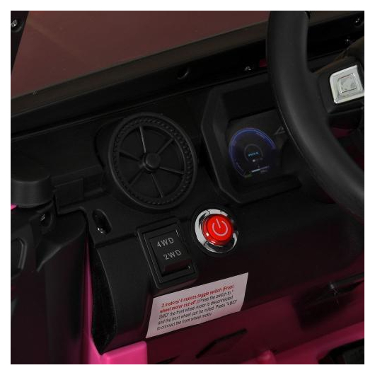 Панель приборов и кнопка старта в розовом джипе M 6296EBLR-8