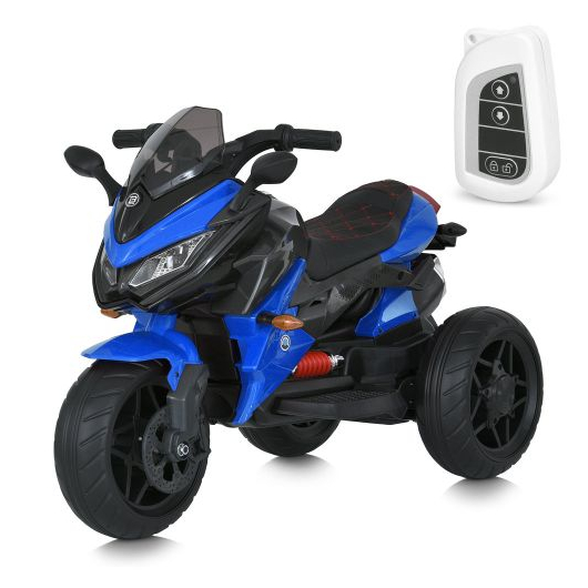 Синий детский электромотоцикл Bambi M 4274ELR-4 с пультом