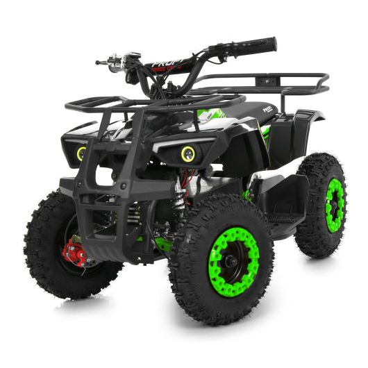 Дитячий електроквадроцикл HB-ATV1000AS-2-5 чорний з салатовими дисками