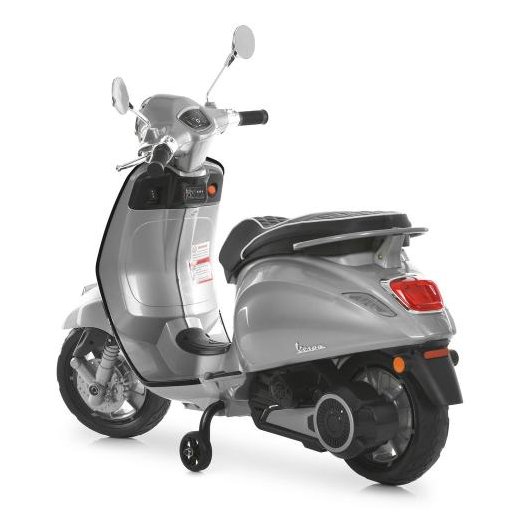 Ракурс три чверті ззаду сірого дитячого скутера Vespa M 6288EL-11-2