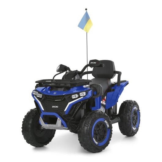 Синій дитячий квадроцикл M 6272EBLR-4(24V) з прапором