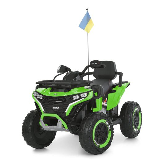 Зелений дитячий квадроцикл M 6272EBLR-5(24V) з прапором
