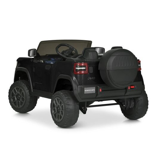 Электромобиль джип JJ2500 черный с запасным колесом