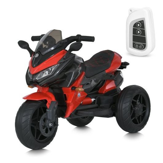 Дитячий триколісний мотоцикл Bambi M 4274ELR-3 червоний з пультом