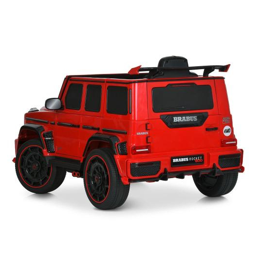 Задній вигляд дитячого електромобіля джипа M 6257EBLR-3 червоного кольору