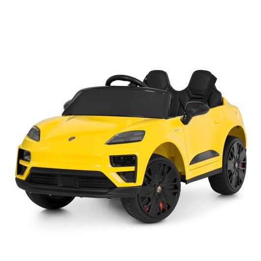 Детский электромобиль M 6314EBLR-6 ярко-желтого цвета, дизайн в стиле Porsche Macan.