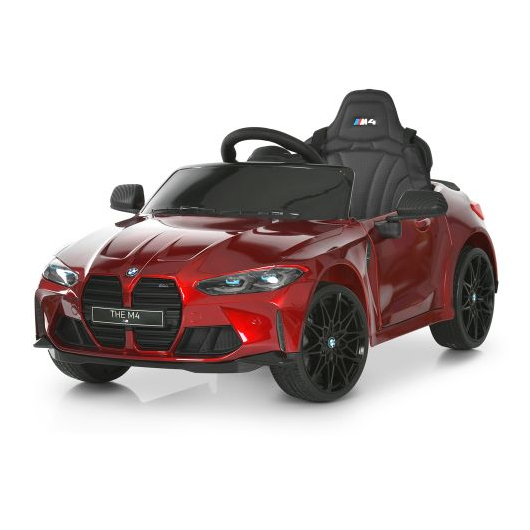 Детский электромобиль BMW M 5096EBLRS-3 в красном лакированном цвете, вид 3/4.