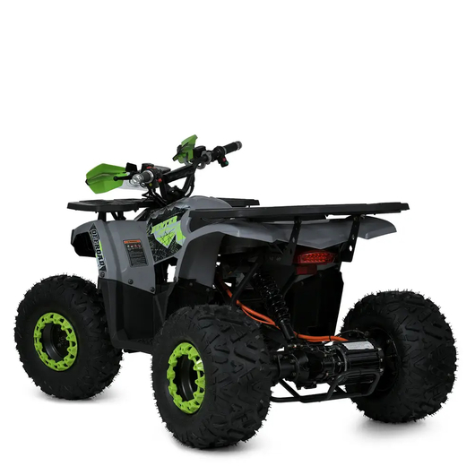 Серый квадроцикл HB-EATV1450F V2 с зелеными дисками, вид сзади