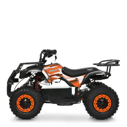 Електроквадроцикл HB-ATV1000AS чорний з помаранчевим принтом, профіль