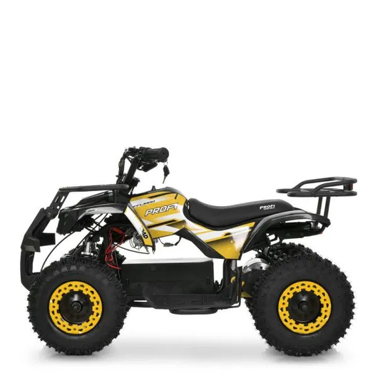 Електроквадроцикл HB-ATV1000AS чорний з жовтим принтом, вигляд у профіль