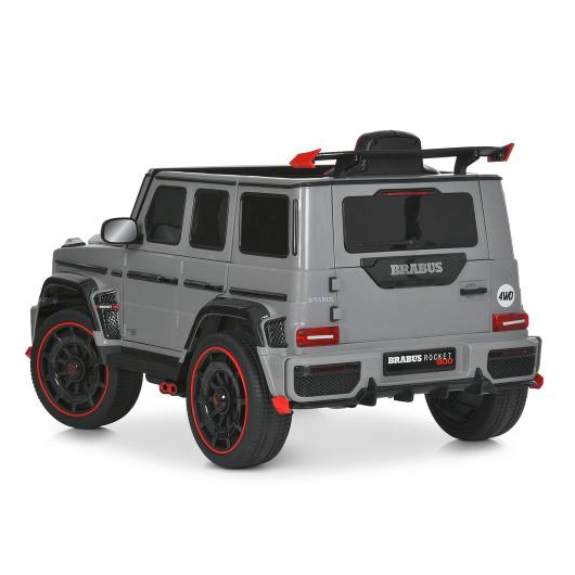 Задній вигляд дитячого електромобіля джипа M 6257EBLR-11 сірого кольору