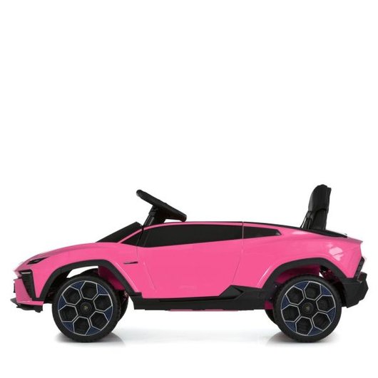 Профіль (вигляд збоку) рожевої дитячої машини Lamborghini M 6293.