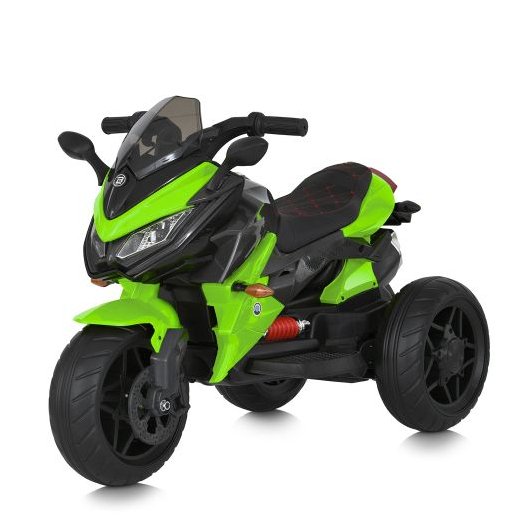 Зелений дитячий електромотоцикл Bambi M 4274EL-5 триколісний