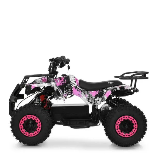 Квадроцикл на акумуляторі HB-ATV1000AS, рожевий патерн, вигляд у профіль