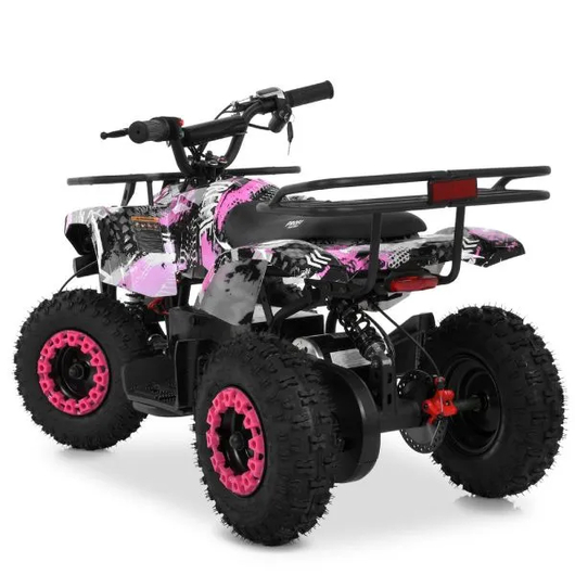 Рожевий квадроцикл HB-ATV1000AS з рожевими дисками та багажником