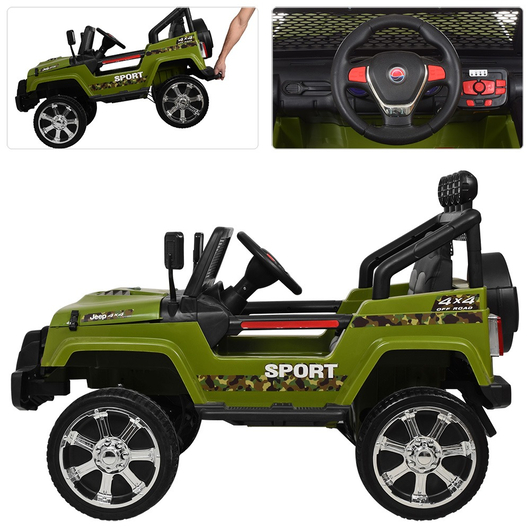 Дитячий електромобіль Джип Bambi M 3237EBLR-10 Jeep Wrangler, зображення 4