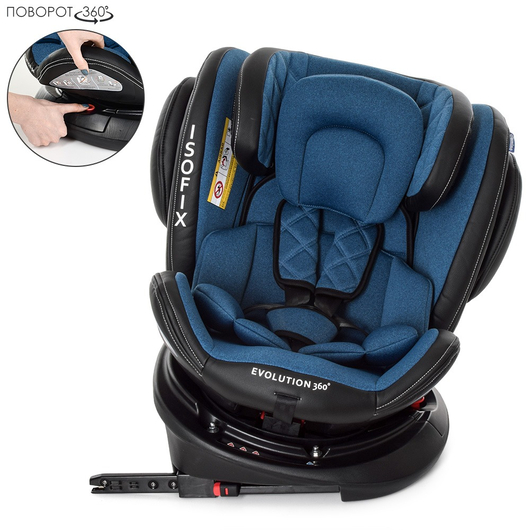 Детское автокресло El Camino ME 1045 EVOLUTION 360 Navy Blue, изображение 4